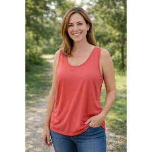 White House Black Market size Large Long-length Orange Tank Top